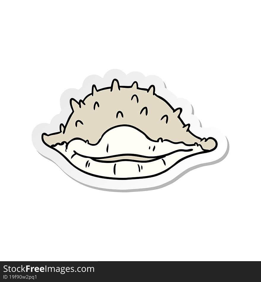 hand drawn sticker cartoon doodle of a sea shell