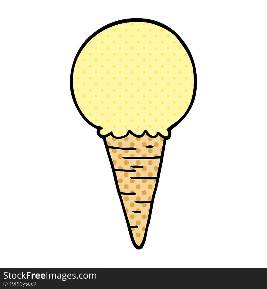 cartoon doodle ice cream cone