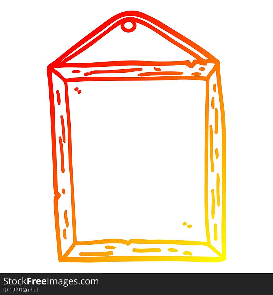 warm gradient line drawing cartoon picture frame