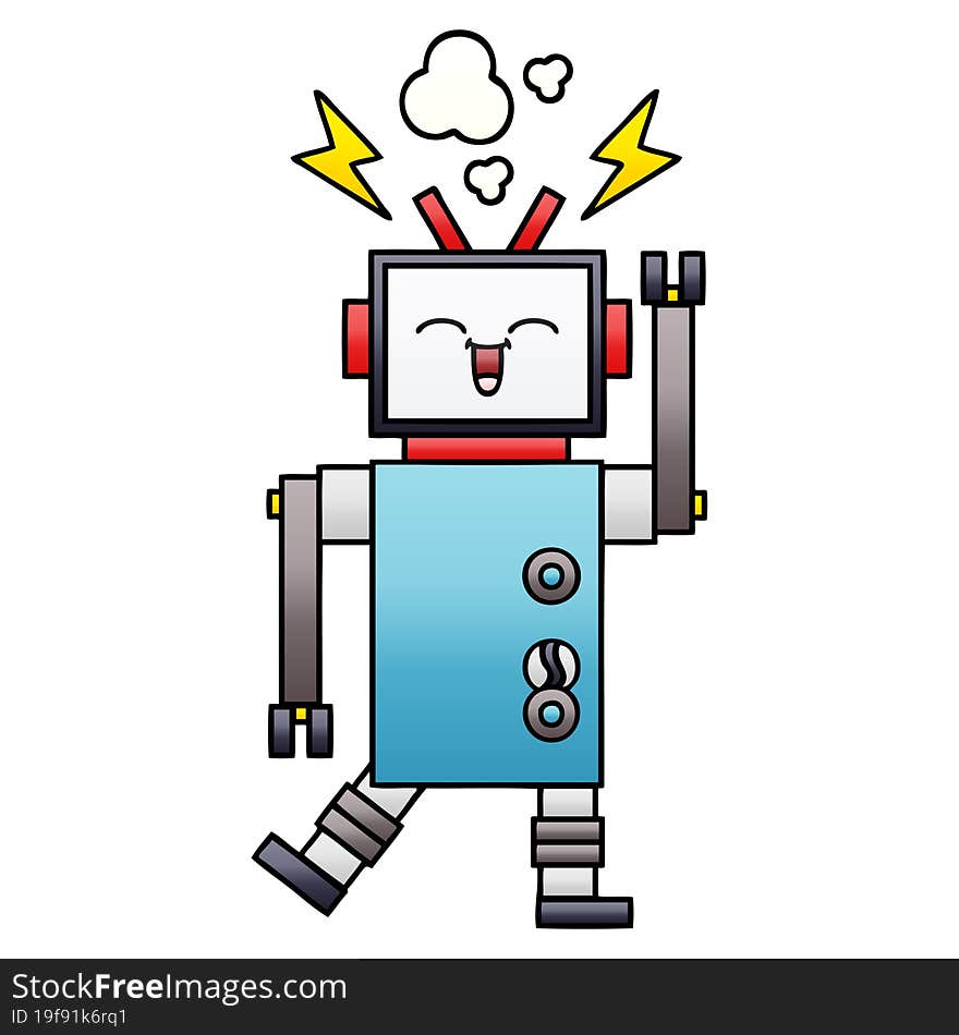 Gradient Shaded Cartoon Robot