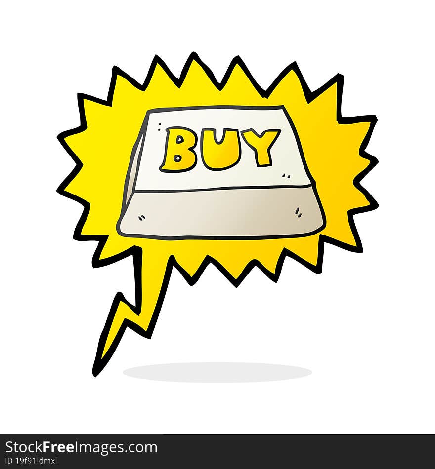 speech bubble cartoon computer key buy symbol