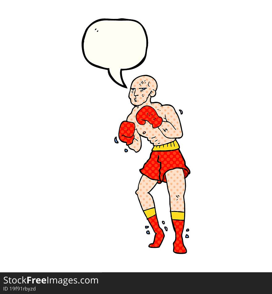 comic book speech bubble cartoon boxer