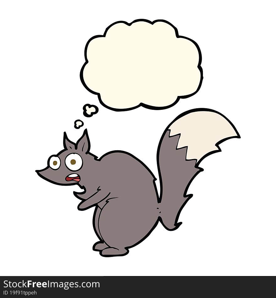 funny startled squirrel cartoon with thought bubble