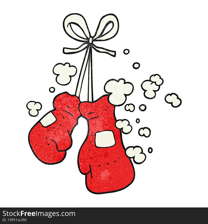 textured cartoon boxing gloves