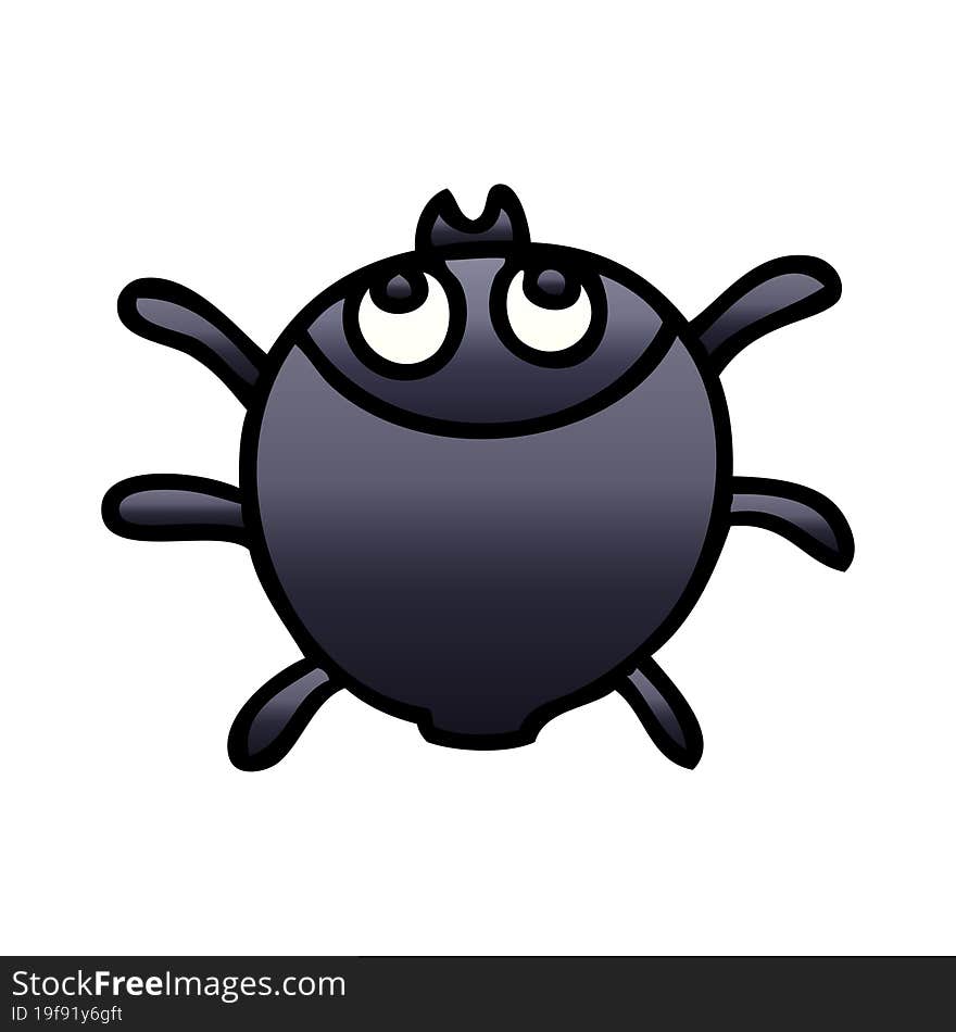 gradient shaded quirky cartoon beetle. gradient shaded quirky cartoon beetle