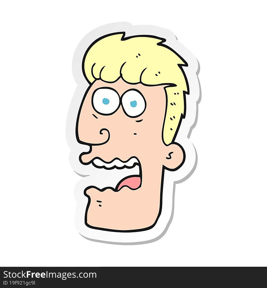 Sticker Of A Cartoon Shocked Man