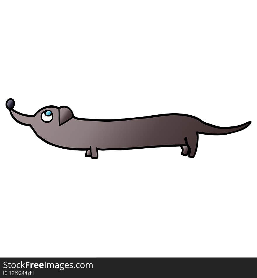 Vector Gradient Illustration Cartoon Dachshund