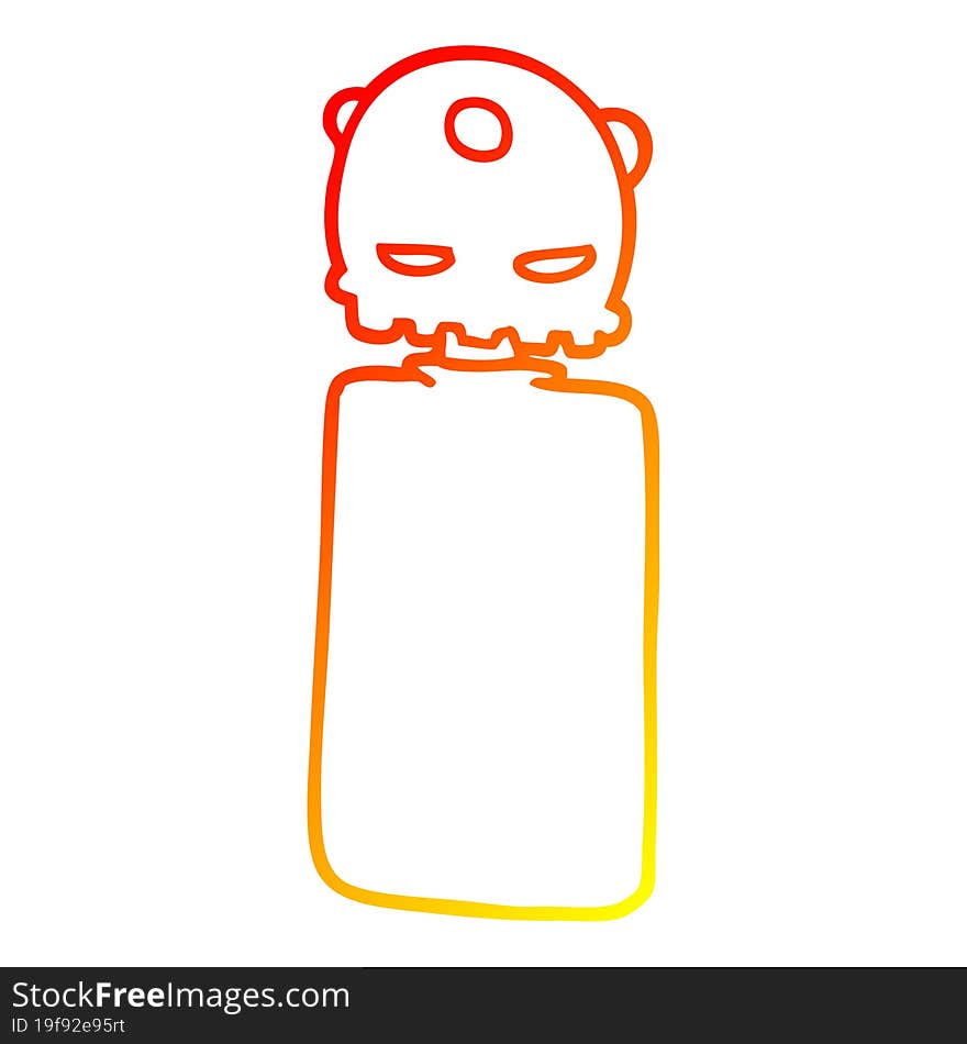 warm gradient line drawing cartoon robot