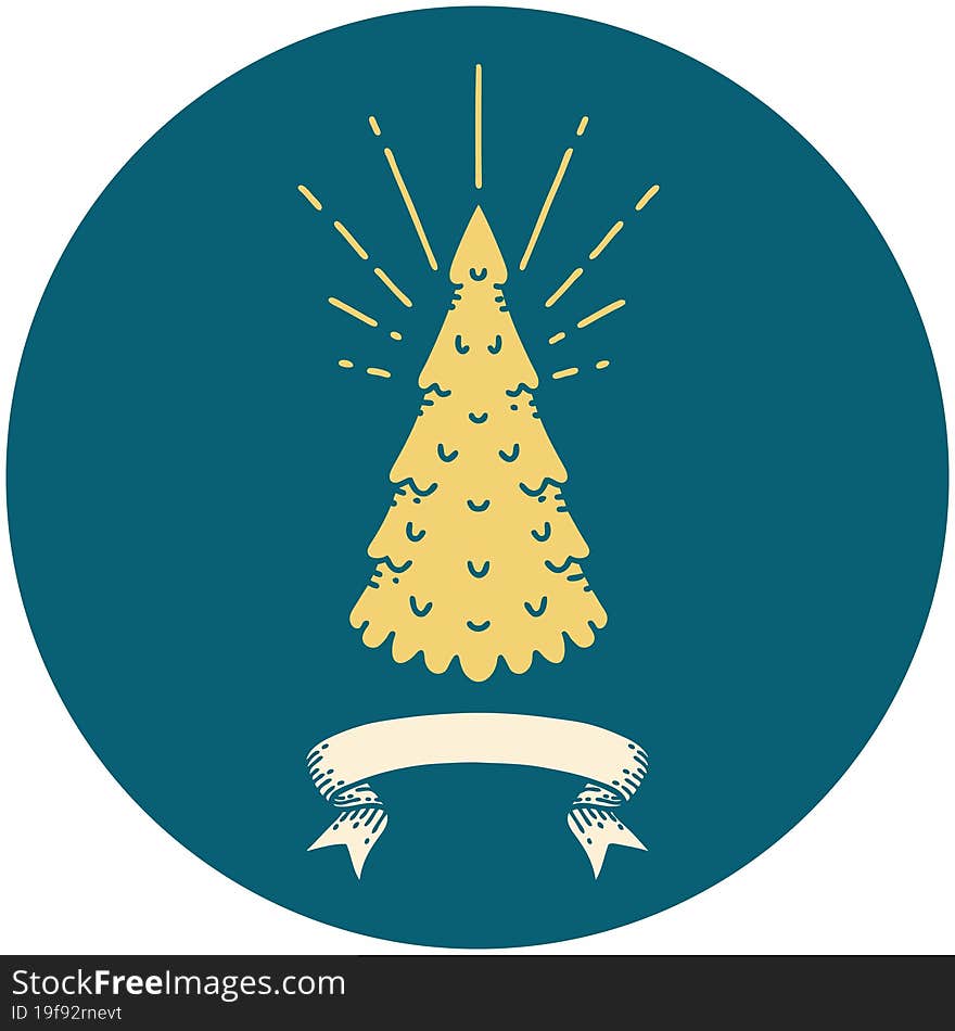 icon of tattoo style pine tree