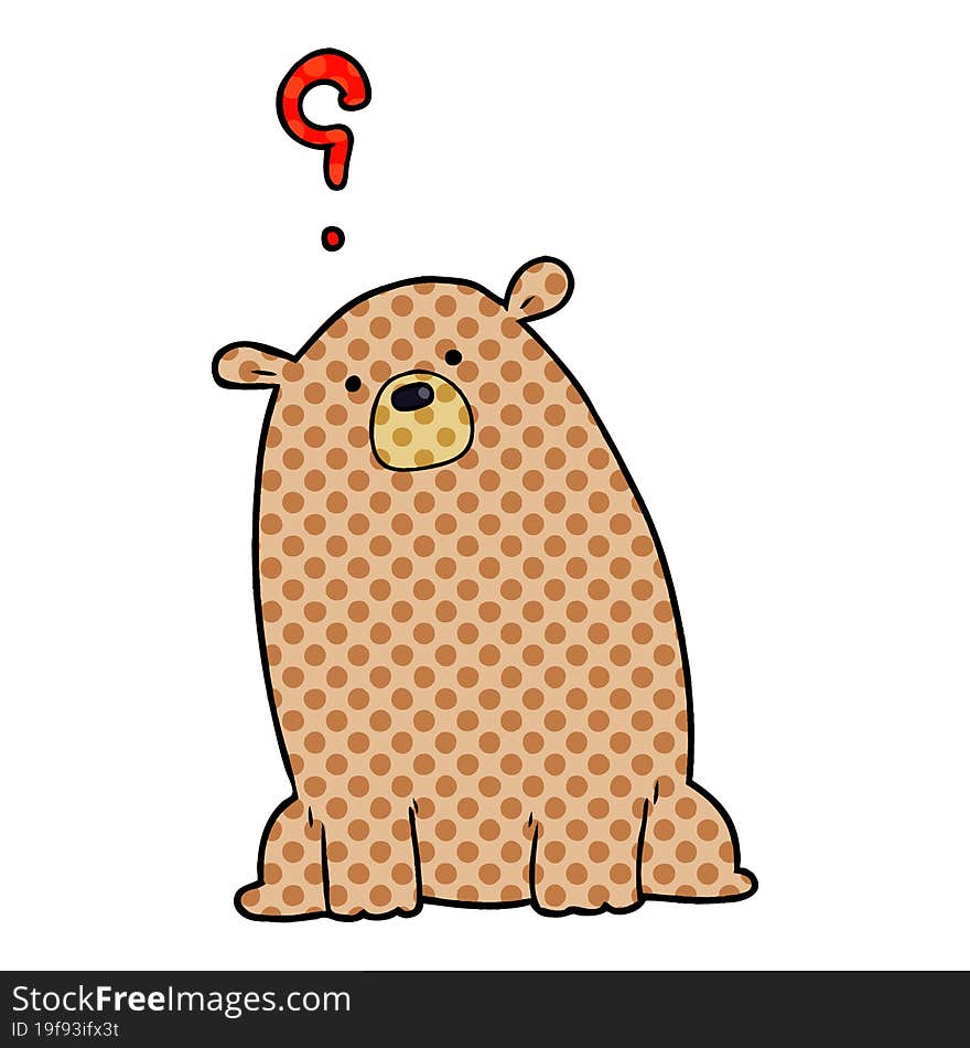 cartoon curious bear. cartoon curious bear