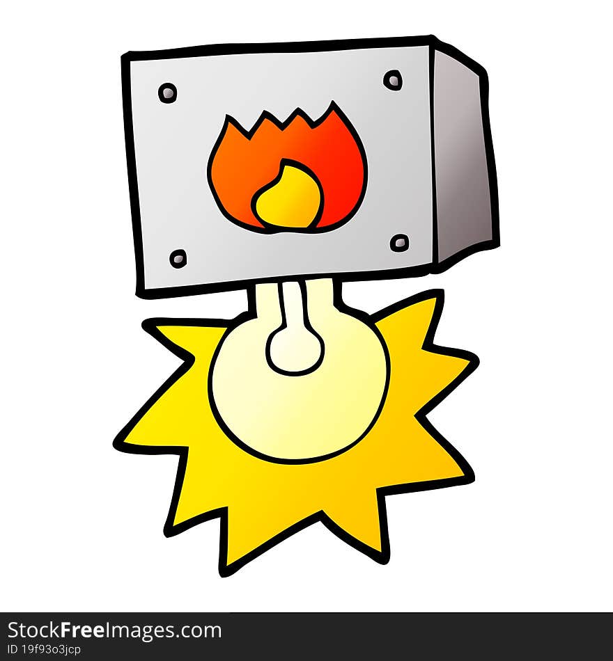 cartoon flashing fire warning light. cartoon flashing fire warning light