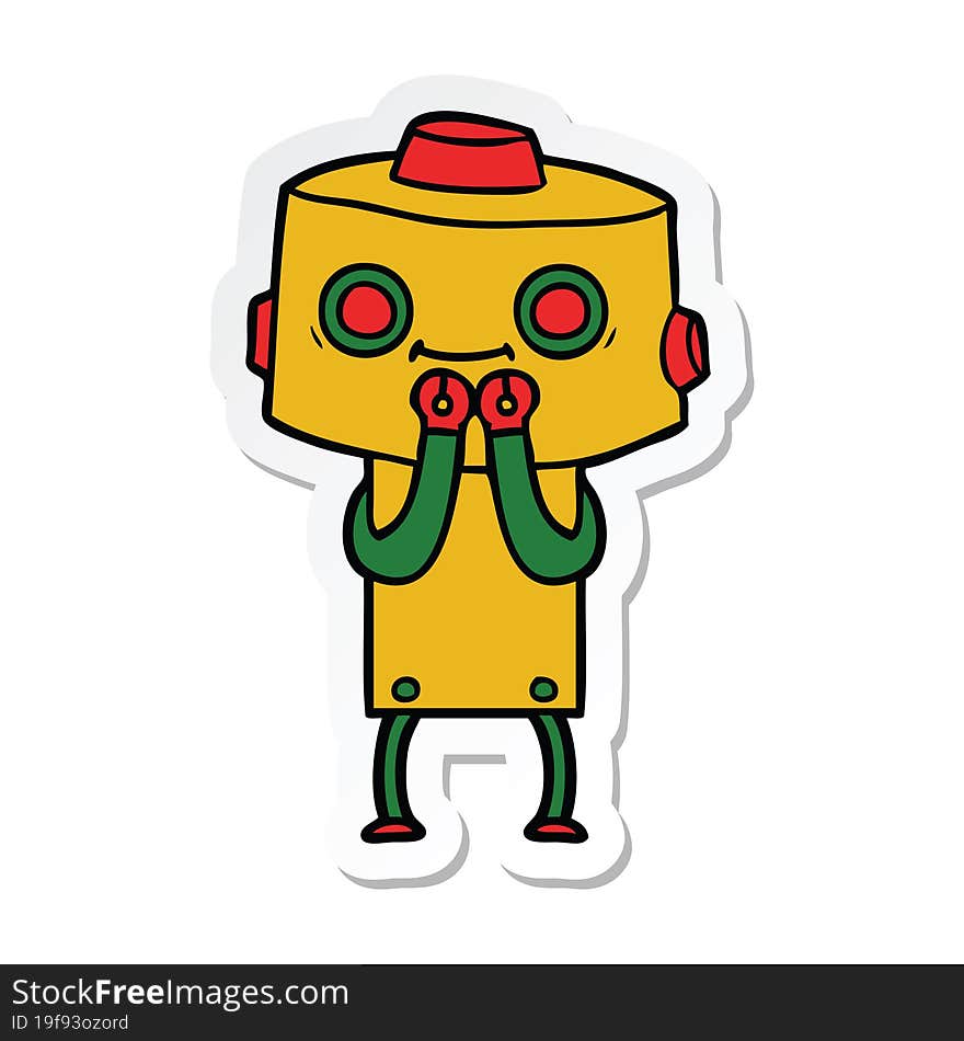 sticker of a cartoon robot