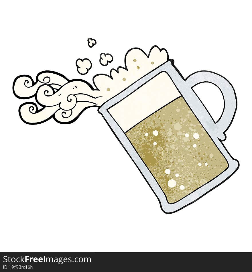 textured cartoon pouring beer