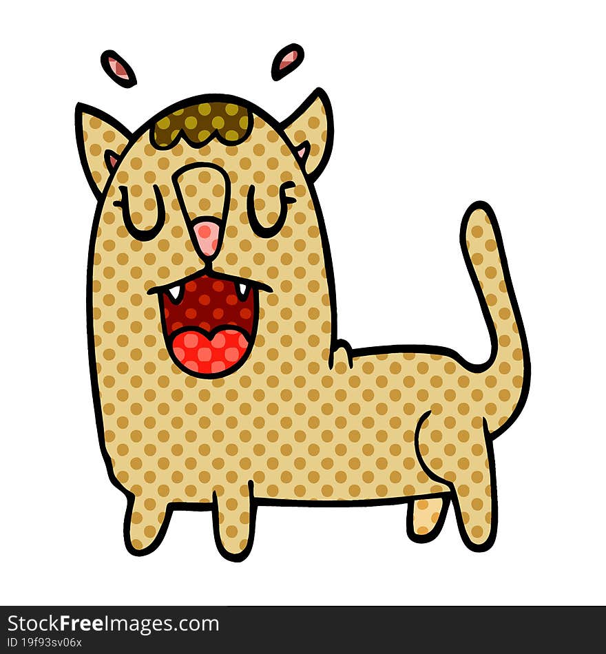 cartoon doodle funny cat