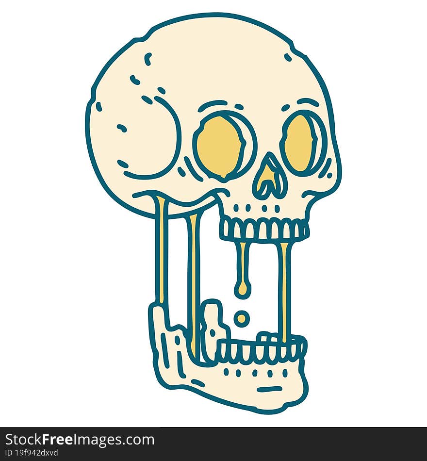 tattoo style icon of a skull