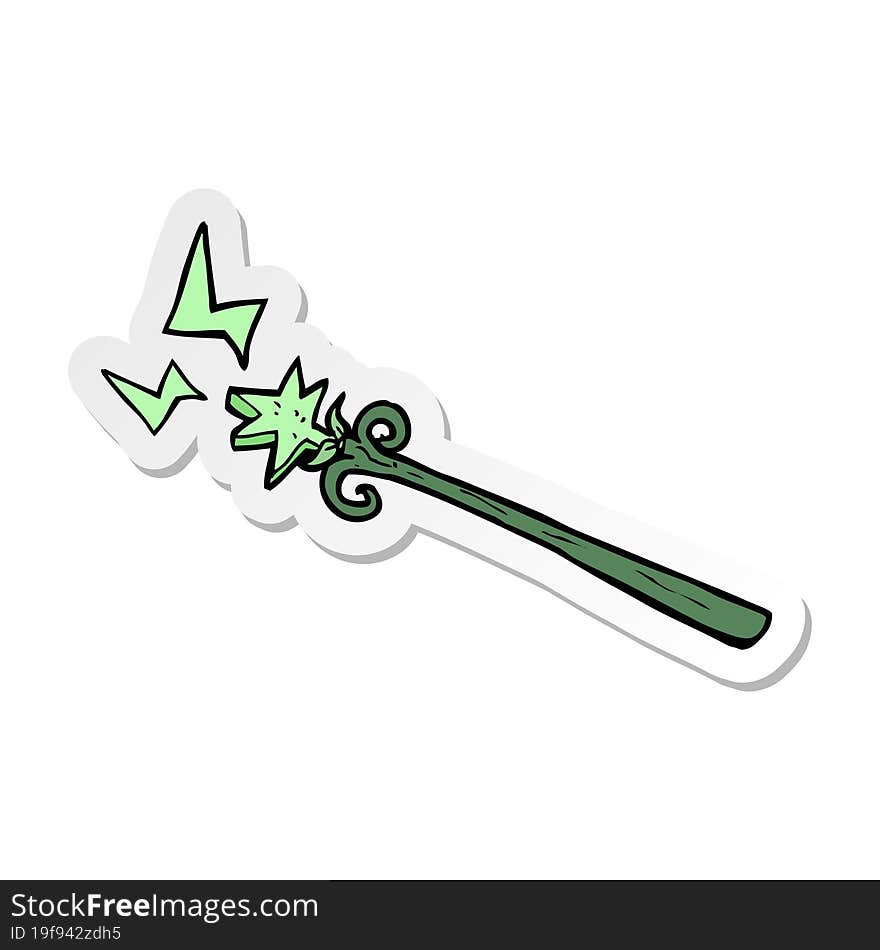 sticker of a cartoon magic wand