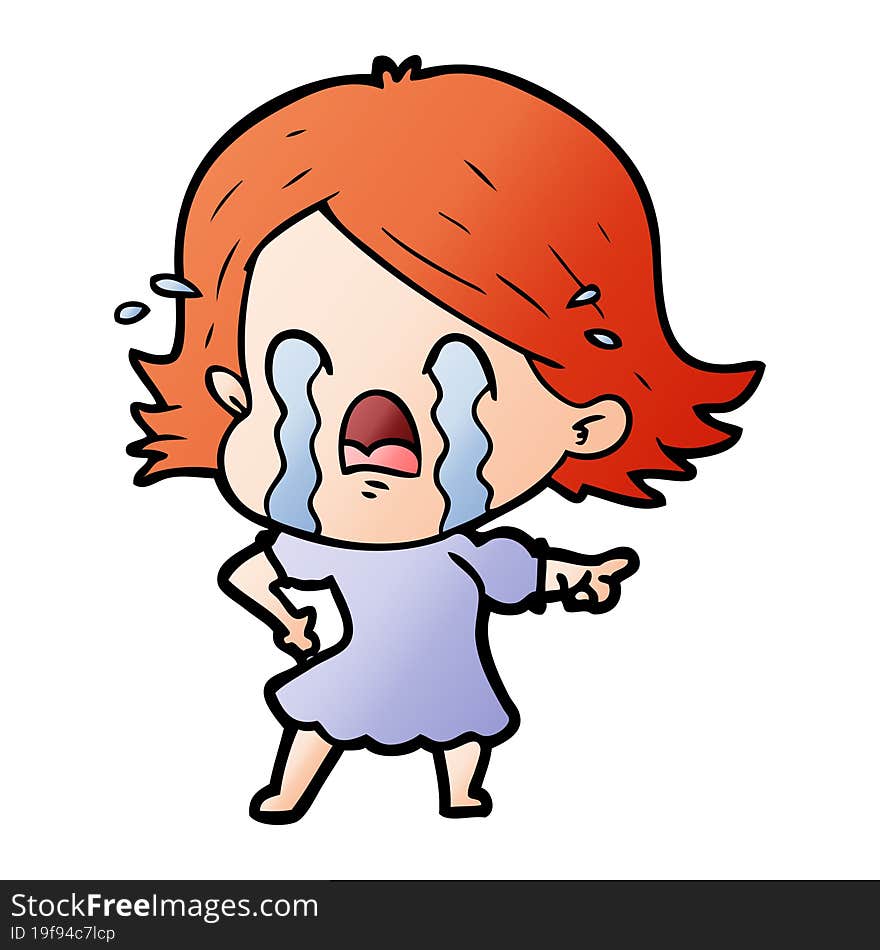 cartoon woman crying. cartoon woman crying