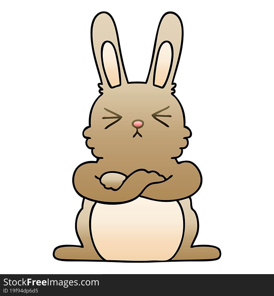 quirky gradient shaded cartoon rabbit