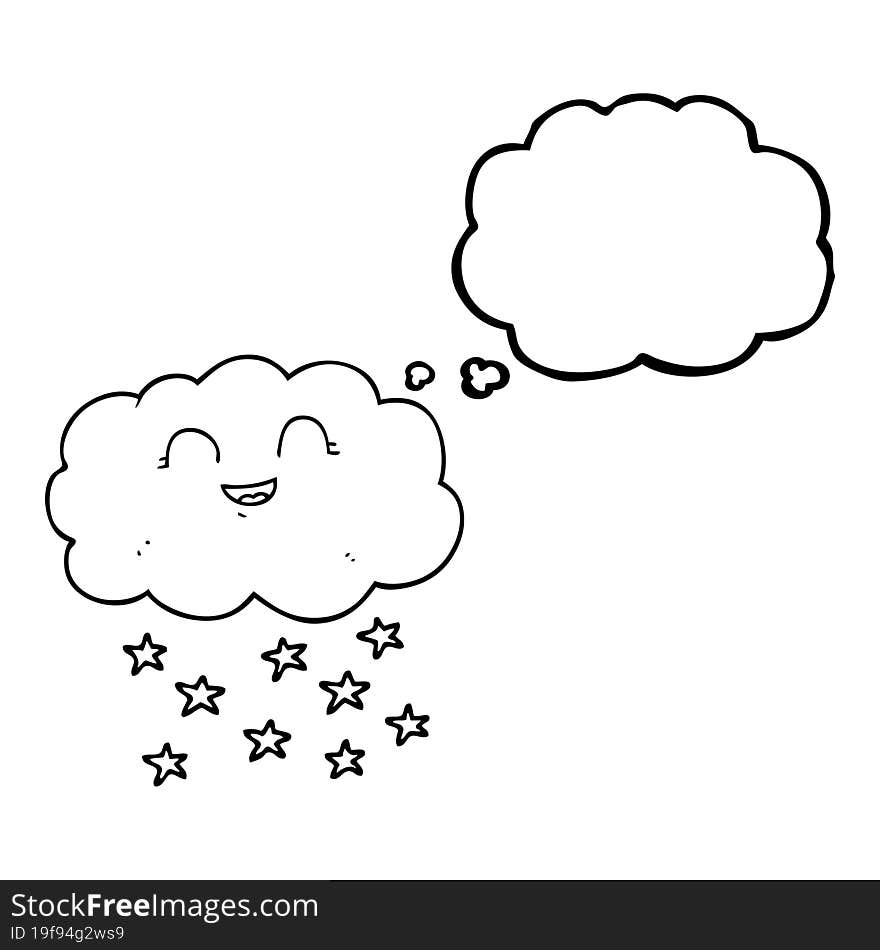 thought bubble cartoon cloud snowing