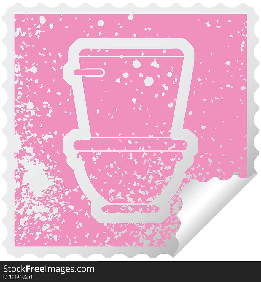 Toilet distressed sticker