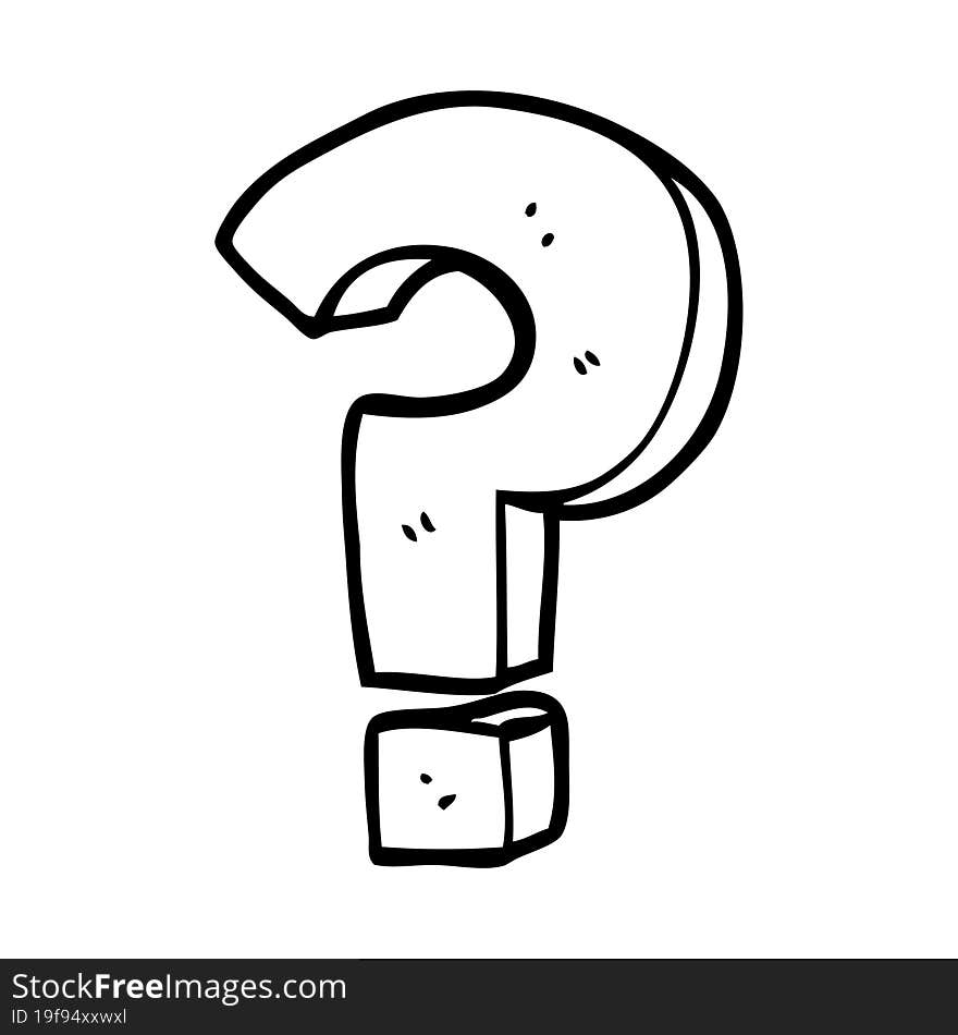 line drawing cartoon question mark