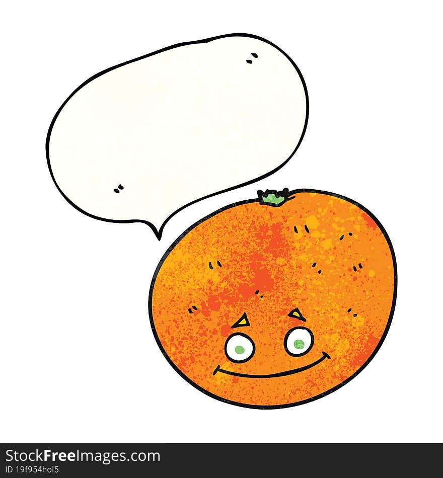 freehand speech bubble textured cartoon orange