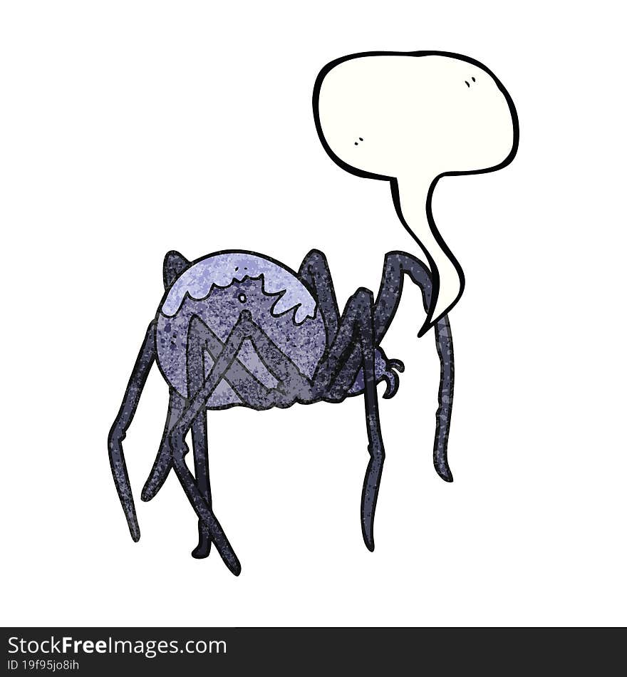 speech bubble textured cartoon creepy spider