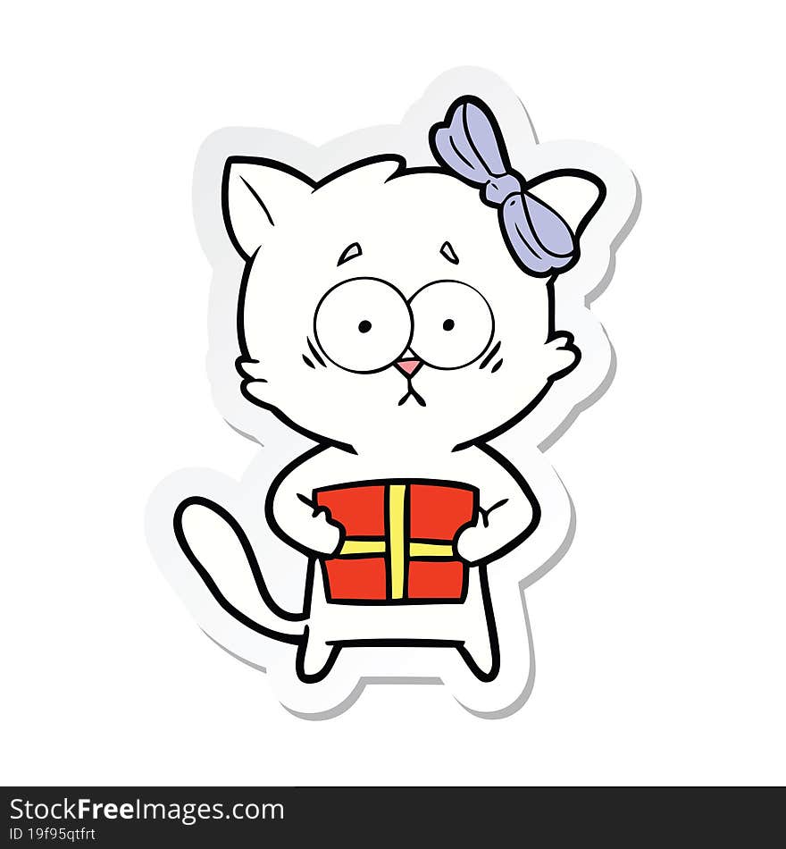 sticker of a cartoon cat