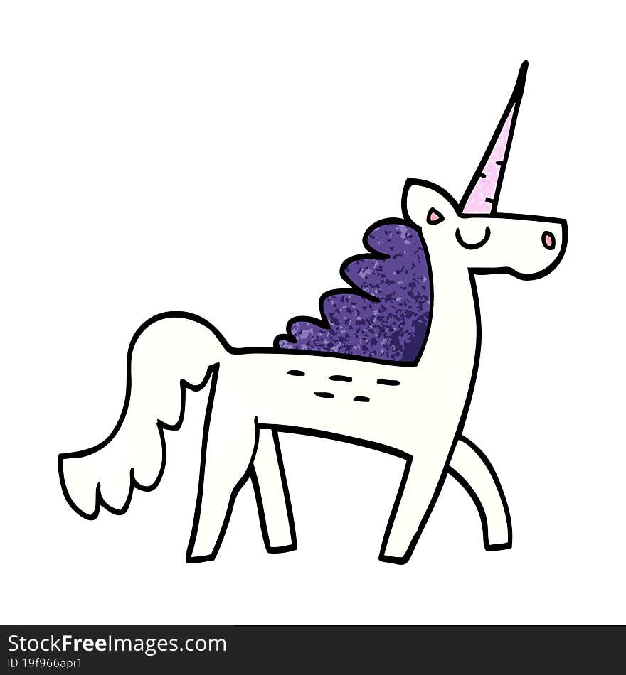 cartoon doodle mystical unicorn