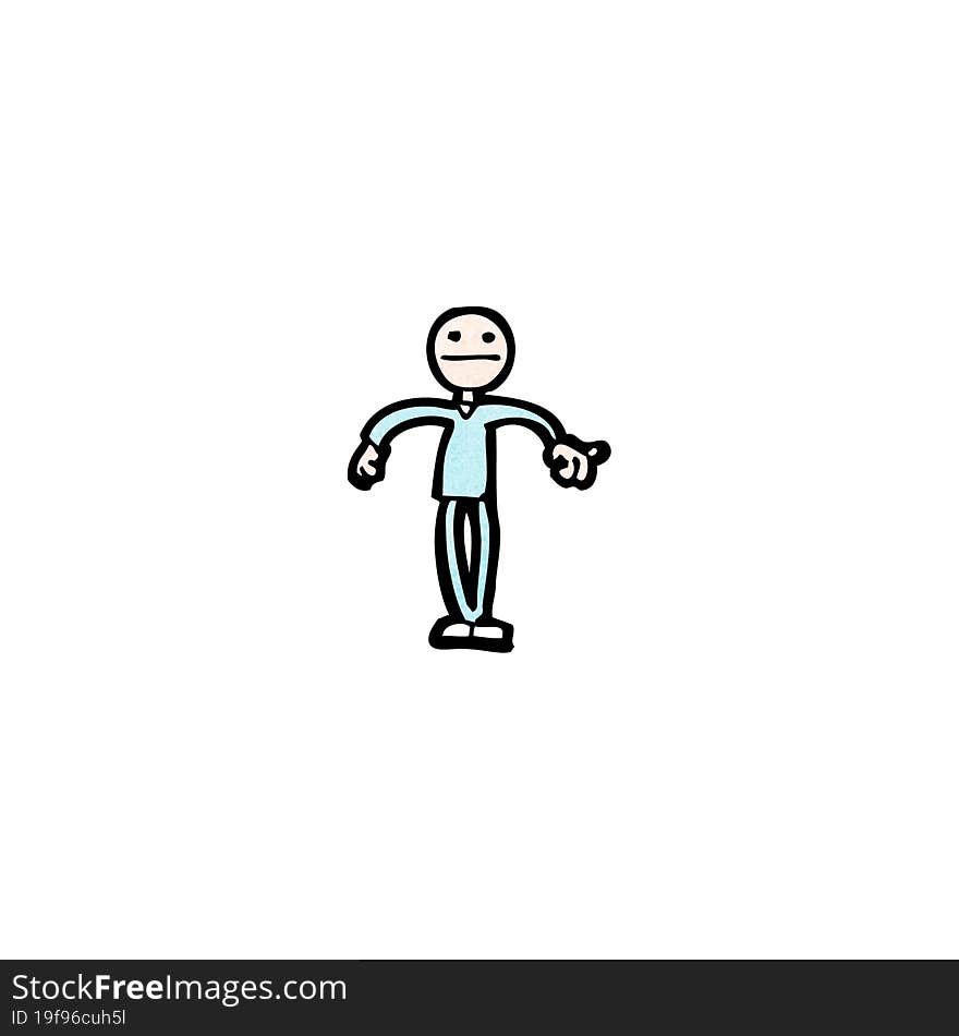 Cartoon Stick Man Shrugging Shoulders