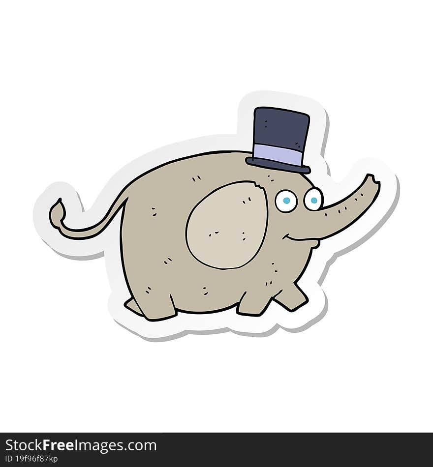 sticker of a cartoon elephant