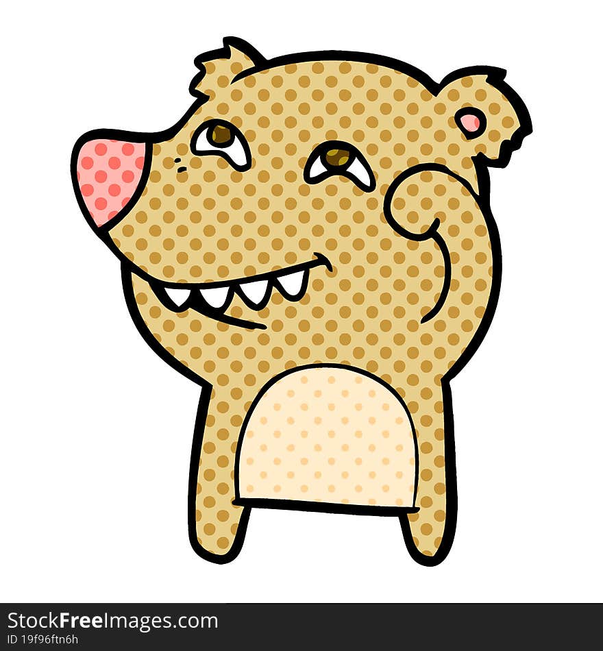 cartoon bear showing teeth. cartoon bear showing teeth