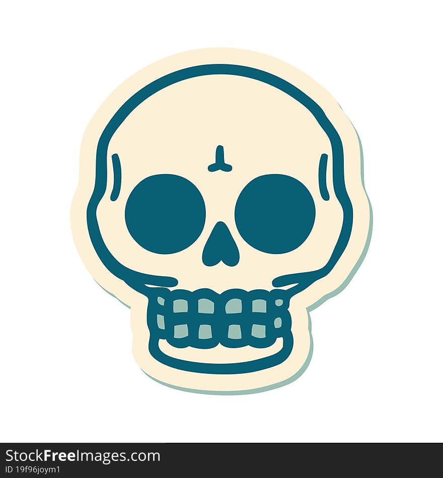 tattoo style sticker of a skull