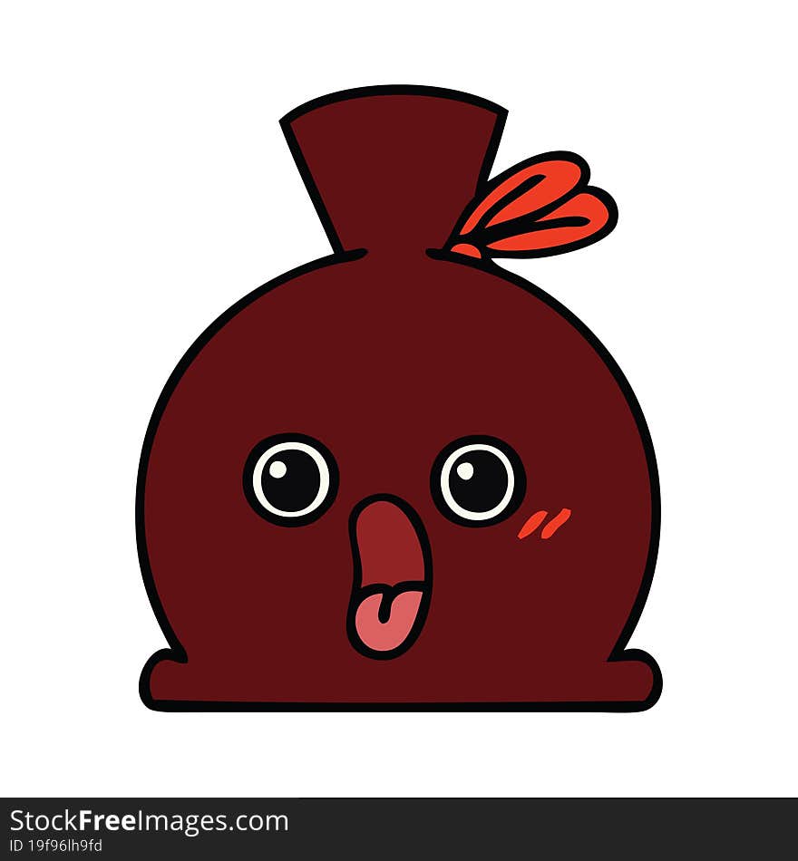 cute cartoon of a sack. cute cartoon of a sack