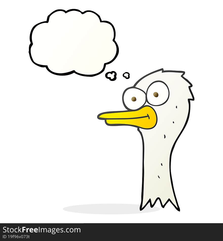 thought bubble cartoon ostrich head