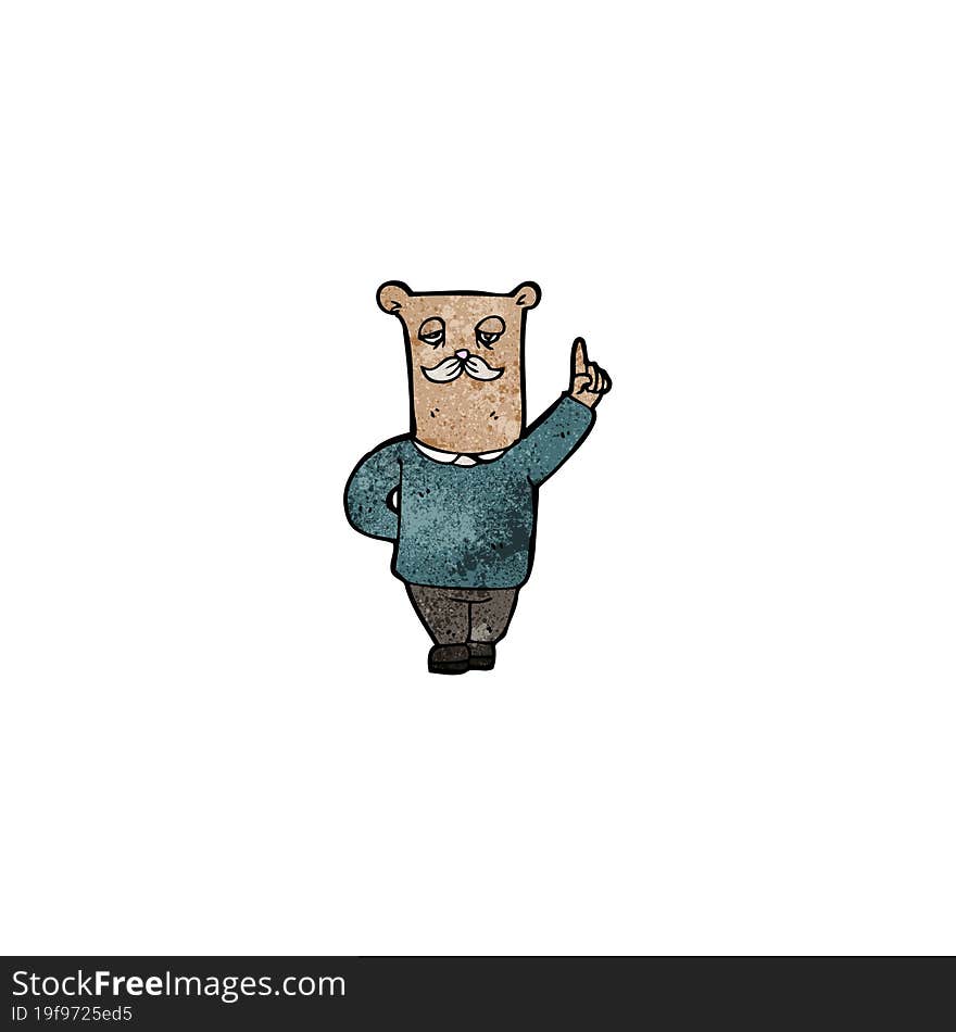 Cartoon Old Bear With Idea