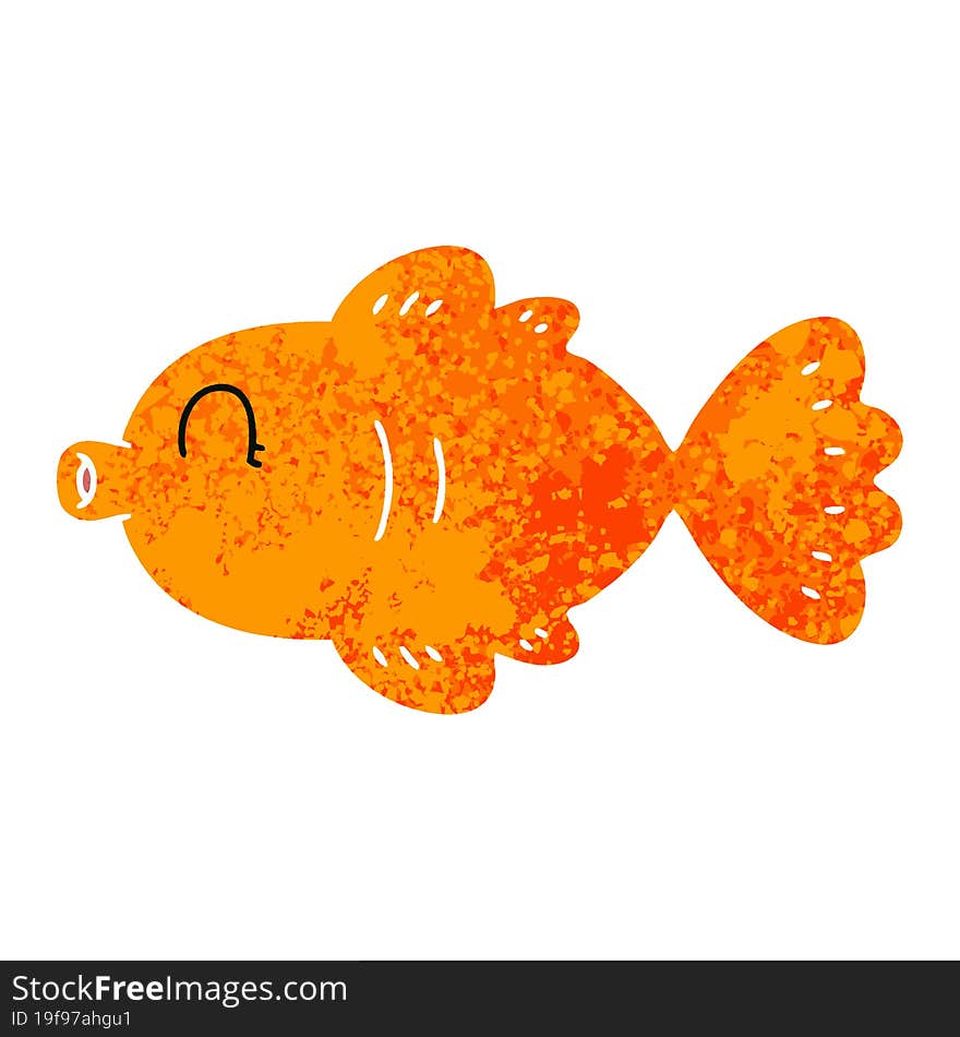 quirky retro illustration style cartoon fish