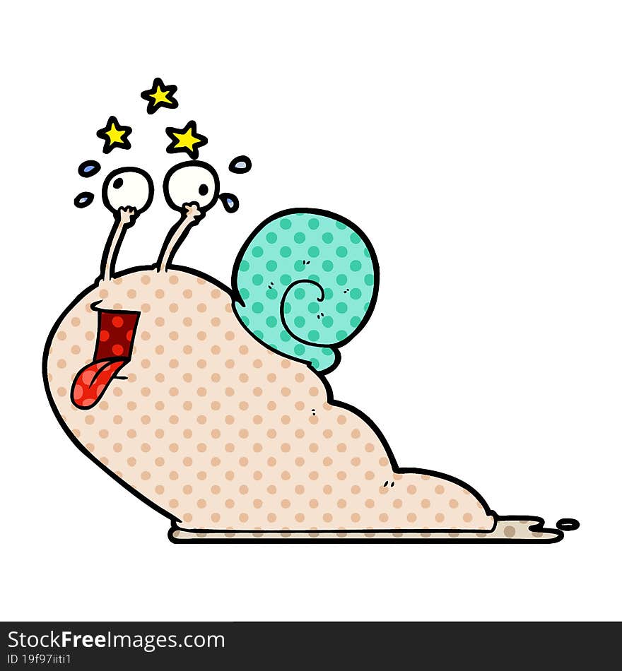 crazy cartoon snail. crazy cartoon snail