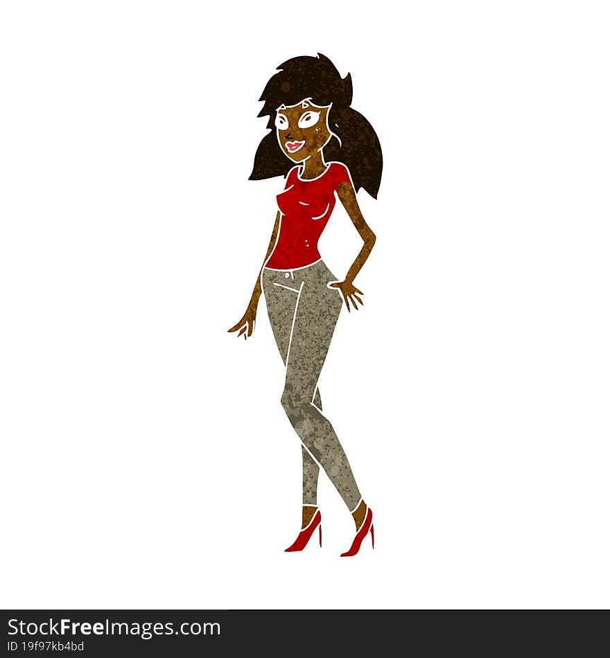 cartoon pretty woman