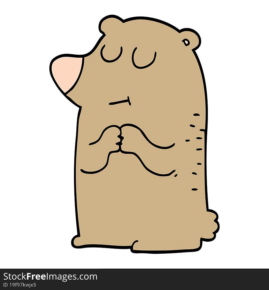 Cartoon Doodle Shy Bear