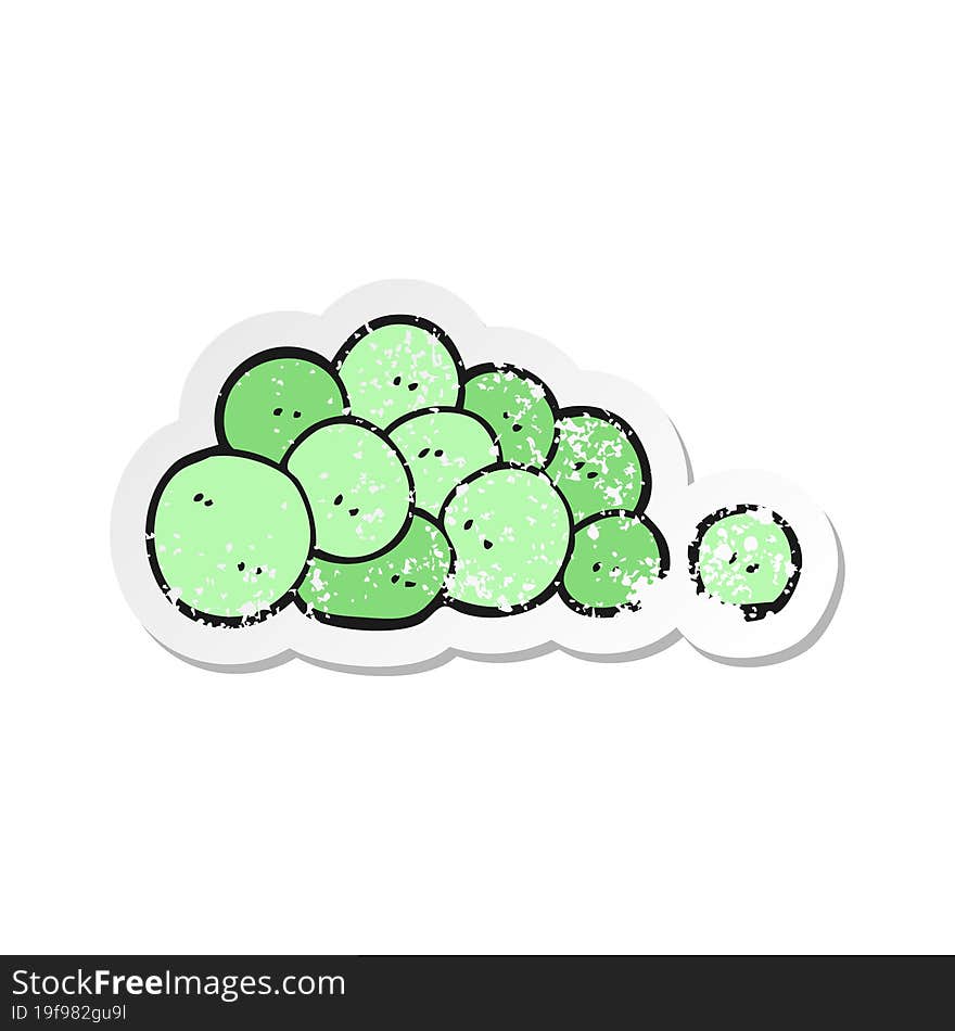 retro distressed sticker of a cartoon peas