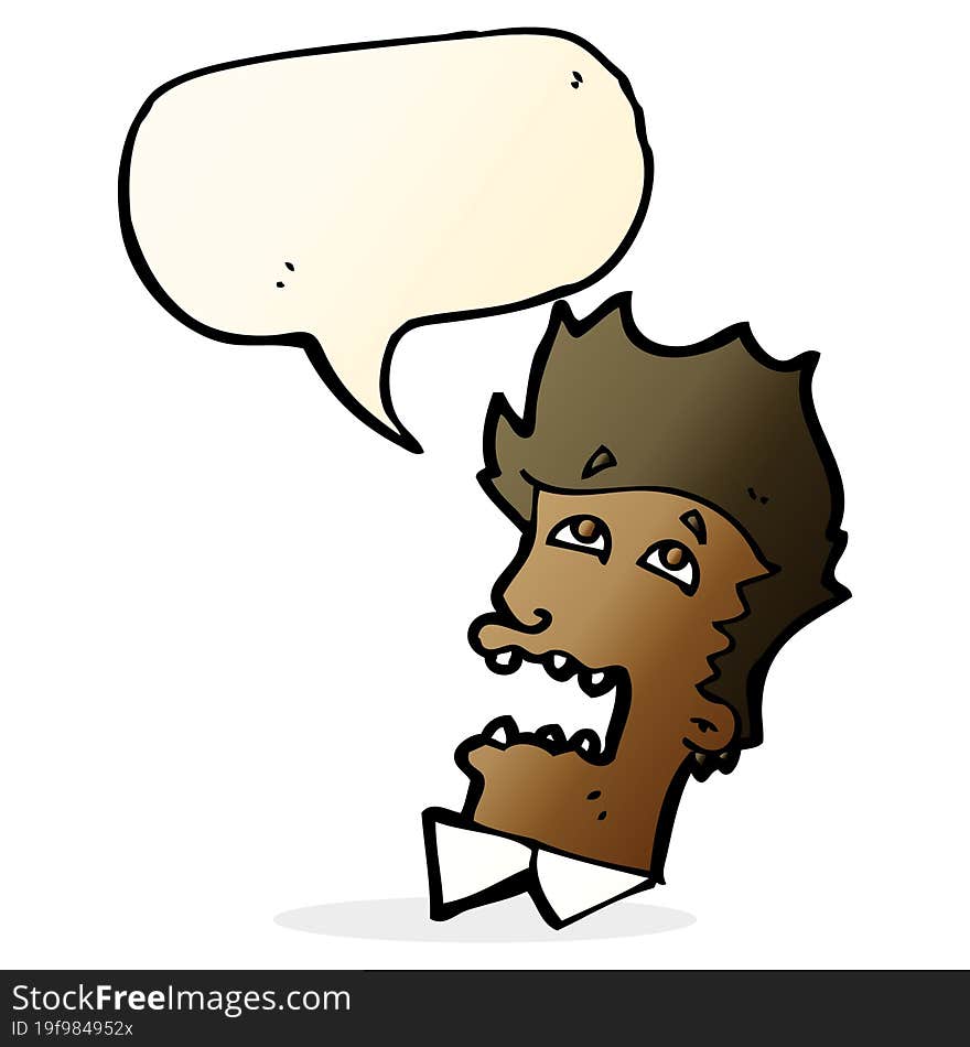 cartoon frightened man with speech bubble