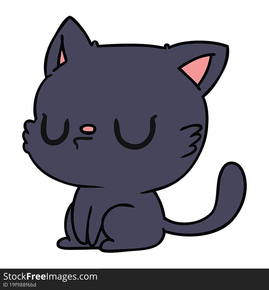 cartoon of cute kawaii cat