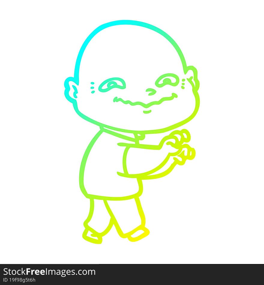 cold gradient line drawing cartoon creepy guy