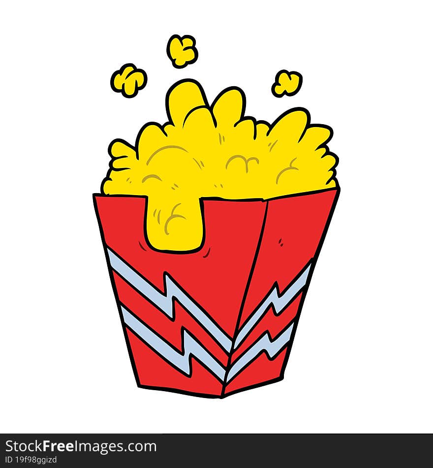 cartoon box of popcorn. cartoon box of popcorn