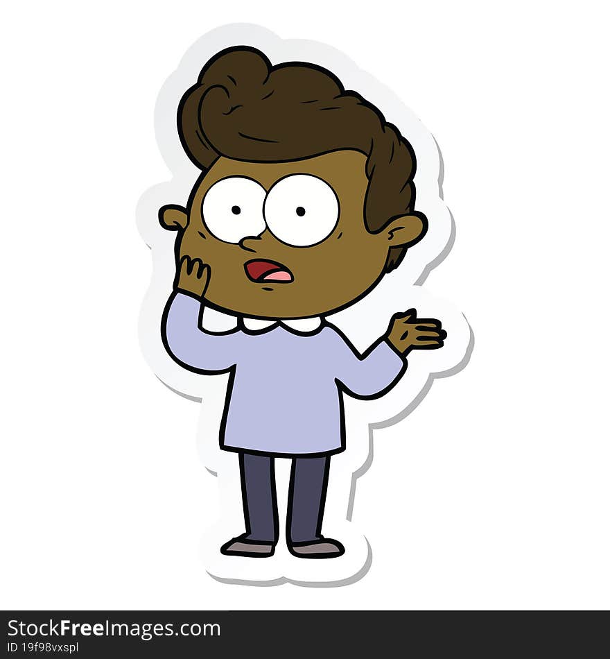 Sticker Of A Cartoon Staring Man