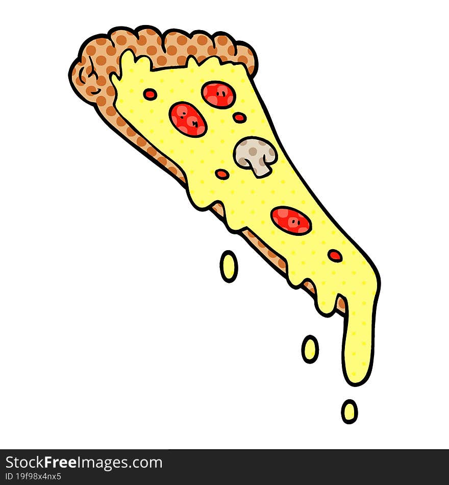 cartoon doodle slice of pizza