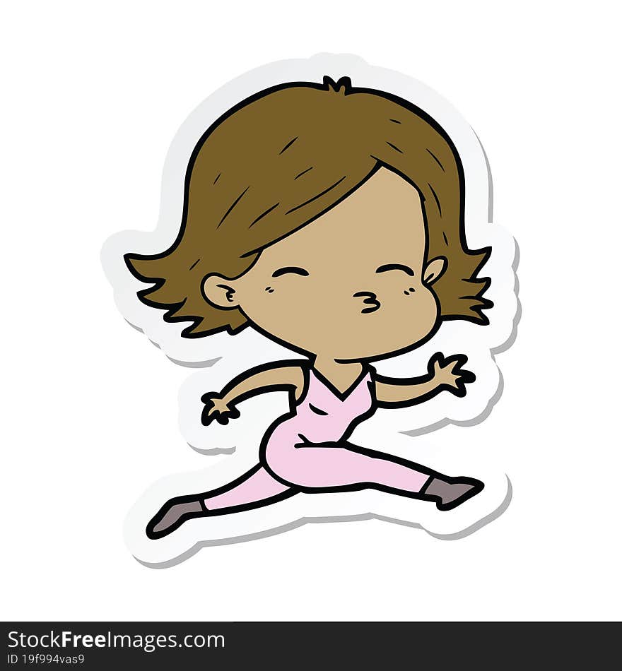 sticker of a cartoon woman