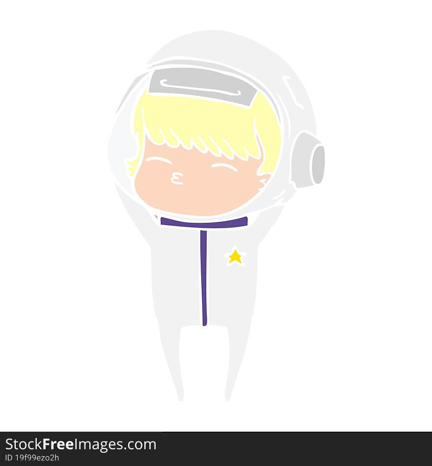 flat color style cartoon curious astronaut