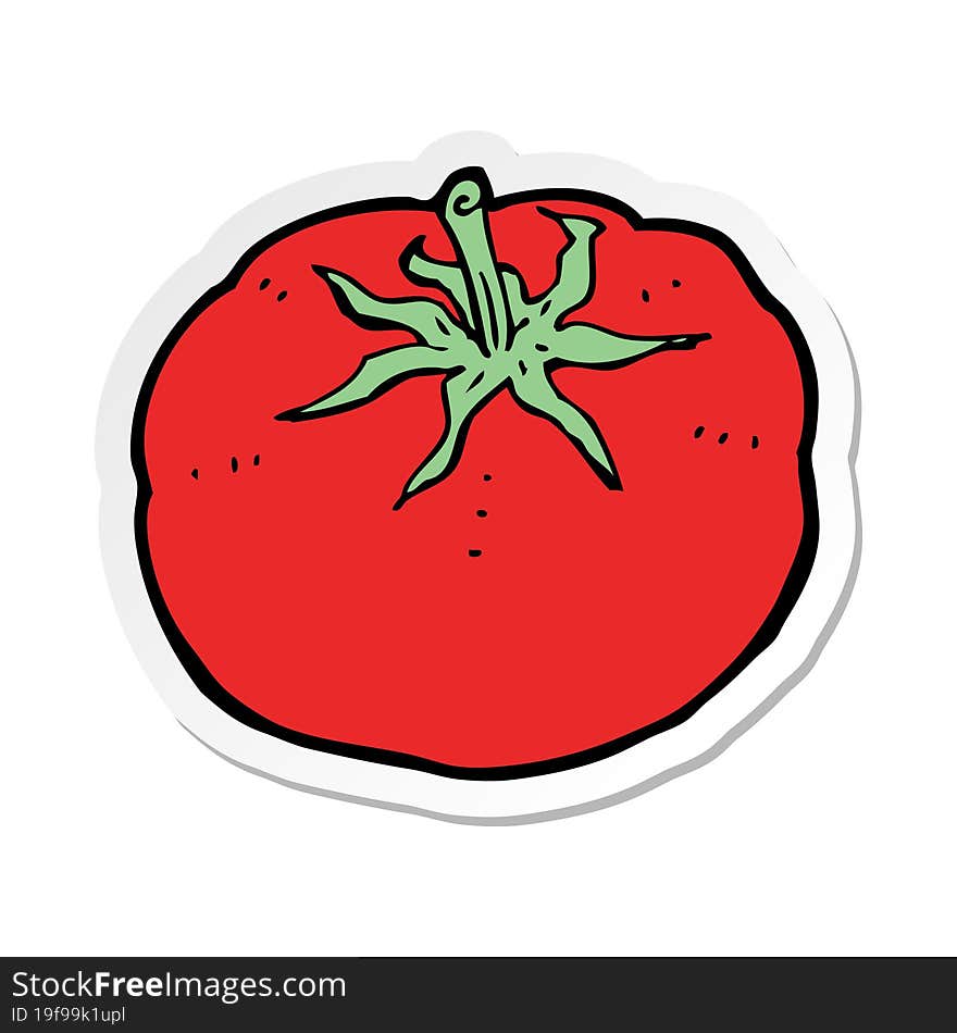 sticker of a cartoon tomato